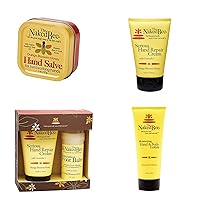 The Naked Bee Hand & Cuticle Healing Salve + Serious Hand Repair Cream, 3.25 Oz + Serious Restoration For Hands & Feet Gift Set + Moisturizing Hand and Body Lotion 6.7 Ounce