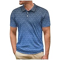 Mens Shirt,Summer Plus Size Polo Shirt Short Sleeve Button Tees Casual Trendy Outdoor Top Blouse T Shirt