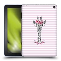 Head Case Designs Officially Licensed Monika Strigel Pink Flower Giraffe and Stripes Soft Gel Case Compatible with Fire HD 8/Fire HD 8 Plus 2020