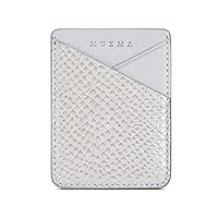 Arlgseln Adhesive Phone Card Holder Glitter Purse,Luxury Snake Skin Pattern ID Credit Card Slot Pocket Wallet Sleeve Pouch for iPhone SE XR, Samsung Galaxy S20 S10 Note 10 Plus A50 A71 (Grey)