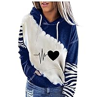 Long Hooded Sweatshirts For Women Women's Casual Fashion Cute Cow Print Long Sleeve Pullover Hooded Top Sweatshirts
