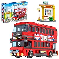 City London Bus Station Building Blocks Set, Double Deckers London Travel Bus and Bus Station, Best Learning Roleplay STEM Bricks Play Toys Gift for Boys Girls Aged 6-12 (458 Pcs)
