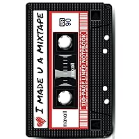110-PAGE LINED NOTEBOOK ; I Made U a Mixtape - Red - Retro Cassette Tape Label: Novelty Blank Journal with Nostalgic 80s 90s Theme