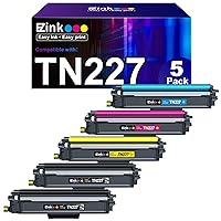 E-Z Ink (TM TN-227 TN227 Compatible Toner Cartridge Replacement for Brother TN227 TN-227 TN 227BK/C/M/Y TN223BK TN227BK High Yield to use with HL-L3270CDW HL-L3230CDW HL-L3210CW HL-L3290CDW (5 Pack)