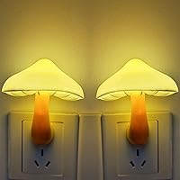 AUSAYE 2 Pack Sensor LED Night Light Plug in NightLight Energy Saving Wall Lamp Mushroom Night Lights for Bedroom, Bathroom,Toilet,Hallway,Kitchen,Kids,Adults Warm White