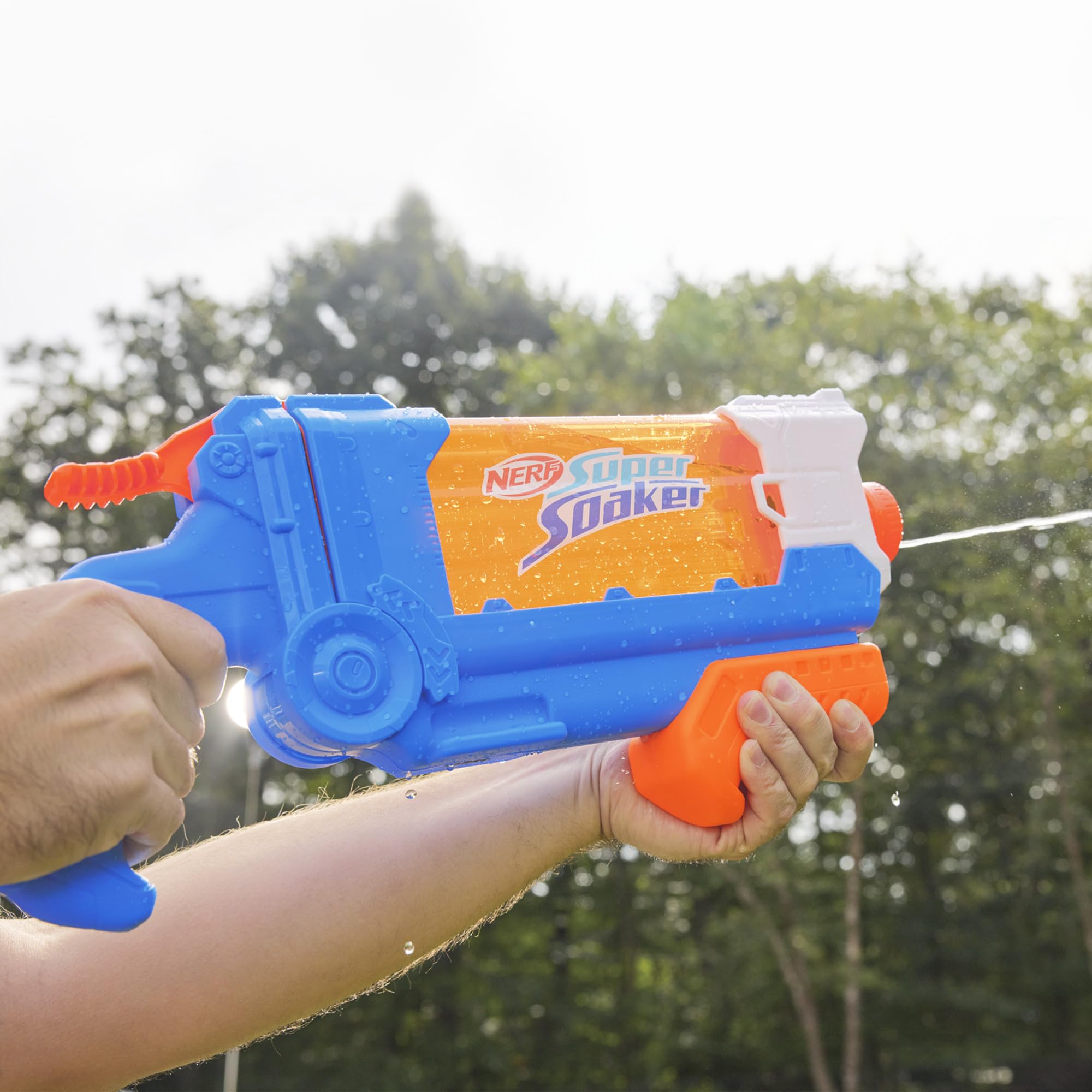 NERF Super Soaker Flip Fill Water Blaster, 4 Spray Styles, Fast Fill, 30 Fluid Ounce Tank, Water Toys for 6 Year Old Boys & Girls & Up