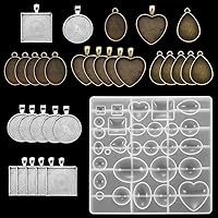 Jewelry Silicone Casting Molds Sets Mixed Style UV Epoxy Resin Tools Molds for DIY Jewelry Making Kits Accessories Supplies,31PCS (Style 16)