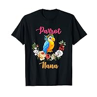 Parrot Nana Floral Parrot Bow Tie Lover Mother's Day T-Shirt