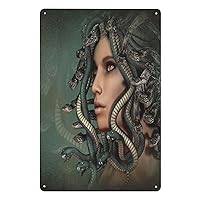 Greek Mythology Medusa Tin Hanging Picture Metal Tin Sign Poster Art Wall Decor Gift for Home
