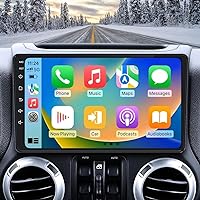 10.2 Inch 5G WiFi 4+32GB Car Stereo Upgrade Radio for Jeep Wrangler JK Compass Grand Cherokee, Android 13 Head Unit with Wireless Carplay Andriod Auto GPS Bluetooth FM/RDS Radio Morrior Link&SWC