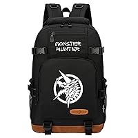 Unisex Monster Hunter Daypack Student Lightweight Bookbag,Wear-Resistant Laptop Bag Graphic Knapsack for Teen