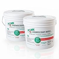 MONK One Step Cleaner, Disinfectant, Deodorizer & Sanitizer, 2 Buckets Packs containing 1600 Wipes, Perfect for Gyms, Fitness Clubs, Schools, Commercial Facilities