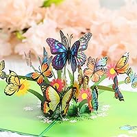 3D Butterfly Pop Up Card Greeting Card -All occasion card with Envelope and Note Tag for Wife Daughter Sister Grandmother Aunt Friend (Butterfly)