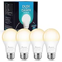 Dusk to Dawn LED Outdoor Light Bulbs, 13W 1100LM(100W Equivalent), A19 Sensor LED Bulb, E26 2700K Soft White Day Night Bulbs, Auto ON/Off, Sensor Lighting for Porch Garage Front Door, 4 Pack