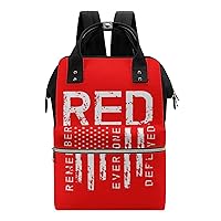 Remember Everyone Deployed Military R.E.D Durable Travel Laptop Hiking Backpack Waterproof Fashion Print Bag for Work Park Black-Style