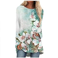 Long Sleeve Shirts for Women Fall Stylish Crew Neck Tops for Women 2023 Trendy Blouses for Women Dressy Casual