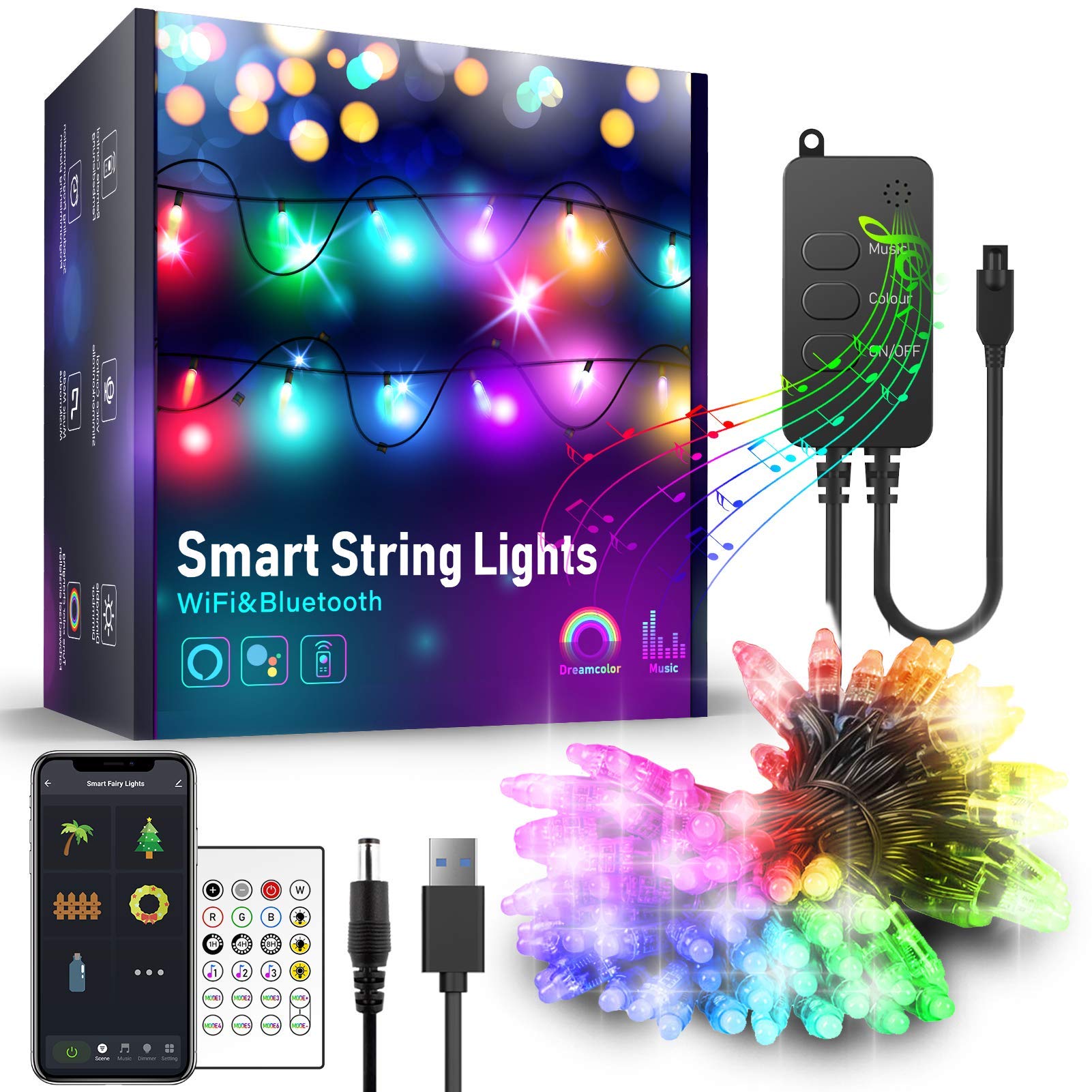 Mua Outdoor String Lights, 32.8ft Color Changing Waterproof Smart ...
