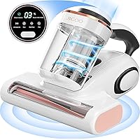 Mattress Vacuum Cleaner with Dust Sensor, Anti-allergen Bed Vacuum Cleaner with UV & Ultrasonic and High Heating, 13Kpa Suction 500W Powerful Double-Cup Handheld Vacuums (J300,Corded)