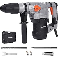 Towallmark1-9/16Inch Heavy Duty Rotary Hammer Drill, 360°Adjustable Rotary Hammer Safety Clutch 3 Functions with Vibration Control 13 Amp Rotary Hammer Chisels and Drill Bits with Case