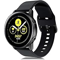 20/22mm Strap for Watch 3 Active 2/42mm/41mm/Gear S3/Sport Silicone Bracelet Smar twatch for Huawei Watch GT 2 Band 46 (Color : Black, Size : Galaxy active1 2)