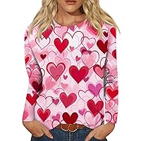 Funny Shirts for Women, Women's Fashion Casual Long Sleeve Round Neck Tops New Year Printed Puls Size Outfits