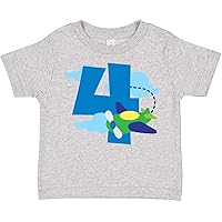 inktastic 4th Birthday Airplane Pilot Childs Toddler T-Shirt