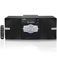 Home Stereo Shelf System 30W, Compact HiFi System with CD Player, FM Radio, Bluetooth, AUX in/USB in, Earphone Jack, Remote Control, DSP-Tech (TB-818