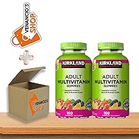 Kirkland Signature Adult Multivitamin, 160 Gummies per Bottle, for Womens and Mens, Vitamins for Adults + Includes Venanciosfridge Sticker (Pack of 2)