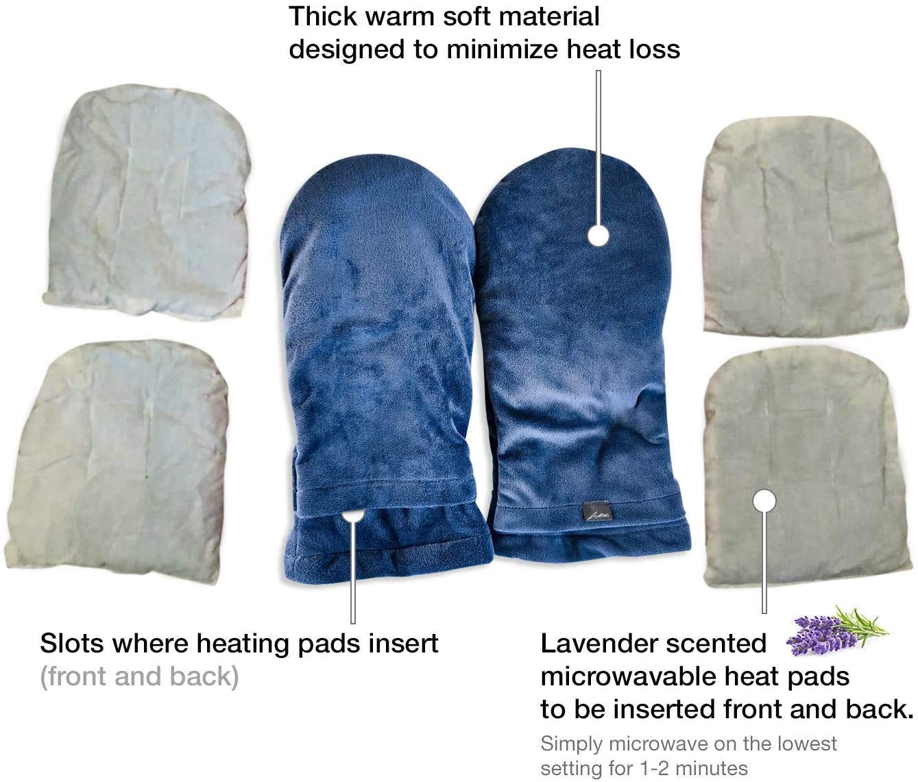 Bundle: Heat Therapy Arthritis Gloves (Lavender Scented, Universally Sized, 1 Pair, Blue0 + Carpal Tunnel Wrist Brace w/Splint (Left)