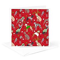 3dRose Greeting Card - Italian Greyhound Christmas Dog Pattern - Designs Dogs