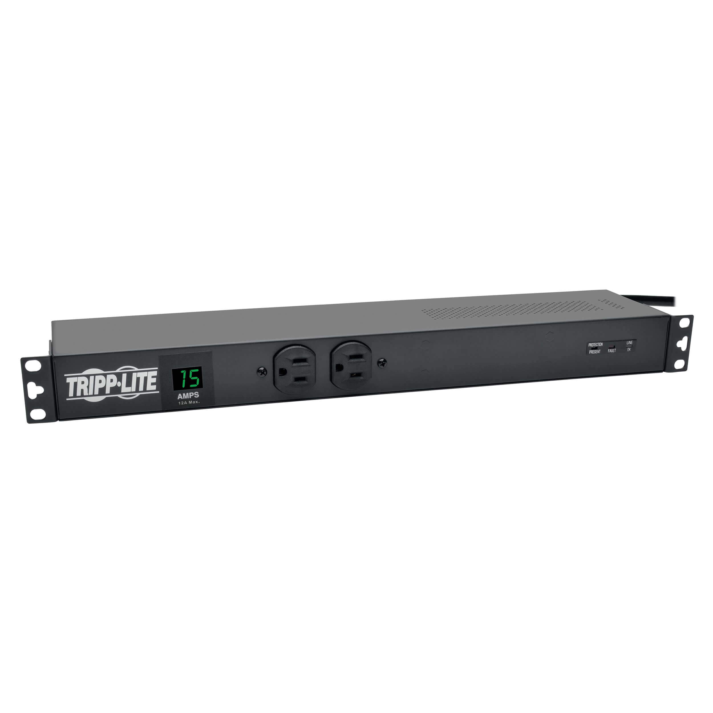 Tripp Lite Metered PDU, 15A, Isobar Surge Suppression, 3840J, 14 Outlets (5-15R), 120V, 5-15P, 15 ft. Cord, 1U Rack-Mount Power (PDUMH15-ISO)