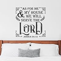 as for Me and My House We Will Serve The Lord Joshua 24-15 Removable Wall Decal Inspirational Wall Stickers Motivational Wall Decals Classroom Home Bedroom Family Office Wall Art Decor 22 Inch