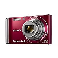 Sony DSC-W370 14.1MP Digital Camera with 7x Wide Angle Zoom with Optical Steady Shot Image Stabilization and 3.0 inch LCD (Red)