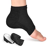 Heightening Wedge Insole Socks Invisible Silicone Height Increase Socks Heel Pad Insert for Plantar Fasciitis Pain Relive and Gait Correction Black 3.5CM/1.4 Inch Up