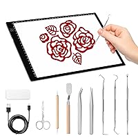 Dorhui Light Pad for Weeding Vinyl with Craft Weeding Tools, Led Bright Ultra-Thin Light Pad A4 with Scale Line Makes Brighter for Vinyl, Weeding Vinyl, Silhouettes, Cameos, Tracing & HTV