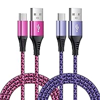 Type C Fast Charging Cable,[2-Pack 6FT] Android Fast Charger Cable Cord Type C Charging Cable for Samsung Galaxy S24,S24+,S22,S23FE,Z Fold5,Z Flip 5,A25,A15,A05s;Google Pixel 8Pro,8,7a,6Pro,6,5,5a