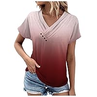 Women Tshirts Summer Puff Sleeve Short Sleeve Cute Loose Fit Tops Crewneck Women Tops