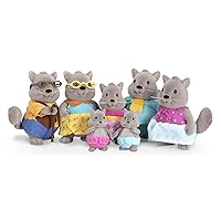Li'l Woodzeez – The Bustleberry Squirrel Family – Set of 7 Collectible Posable Squirrel Figures – Pretend Play Doll Figures – Gift Toy for Kids Age 3+