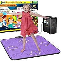 USB Dance Mat for PC/Computer, Dance Pad for Exercise & Fitness with Dancing Game Software, Compatiable with WinXP/ Win7/ Win10/ Win11, 7 Difficulty Levels for Kids & Adults