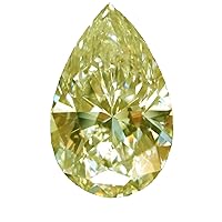 VVS1 Pear Cut Loose Real Moissanite Use 4 Pendant/Ring for Women Fancy Canary Yellow Color Stone