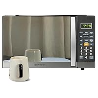 Emerson MWG1191SB Countertop Microwave Oven with 1100W Grill Function, Sleek Mirrored Finish 10 Power Levels, 6 Auto Menus, Glass Turntable and Child Safe Lock, 1.1 Cu. Ft, Stainless Steel