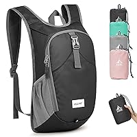 G4Free 10L Hiking Backpack, Lightweight Small Hiking Daypack Small Outdoor Travel Foldable Shoulder Bag, Black