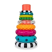 Sassy Stacks of Circles Stacking Ring STEM Learning Toy, Age 6+ Months, Multi, 9 Piece Set