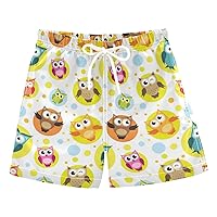 Cute Animals Boys Swim Trunks with Mesh Lining Toddler Swimwear Bathing Suit Quick Dry for Kids Adjustable Waist 2T-16