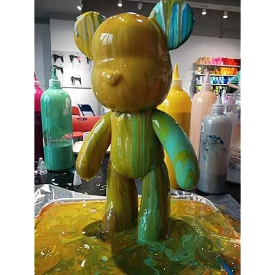 SOUFEEL DIY Fluid Bear Painting Kit, Teddy Bear Violent Bear Creative Home  Decoration Handmade Doll for Birthday Gift, DIY Kits for Adults, 9.05 inch
