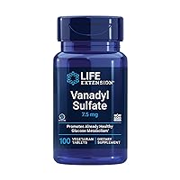 Life Extension Vanadyl Sulfate, Trace Mineral, Vanadium, Healthy glycemic Balance, Healthy Metabolism, Hormone Function, Gluten-Free, Non-GMO, Vegetarian – 100 Tablets