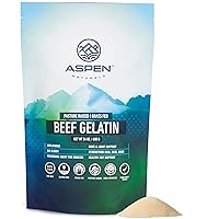 Aspen Naturals Grass Fed Beef Gelatin Powder. Pasture Raised, Grass-Fed Gelatin, Non-GMO, Paleo Friendly (24 oz). Unflavored Gelatin Powder. Easy to Mix Protein Supplement.