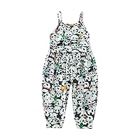 4t Girls Outfits Fall Girls Kids Summer Toddler Print Jumpsuit Romper Playsuit 16Y Clothes 12 Month (Black, 5-6 Years)