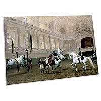 3dRose Morning Exercise in The Winter Riding School by Julius... - Desk Pad Place Mats (dpd-129782-1)