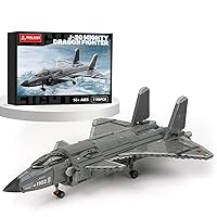 J-20 Mighty Dragon Fighter, Air Force Fighter Jet Building Block Set, Military Aircraft Display Brick Sets Toy for Adult Gift Giving (1,106 Pieces)…